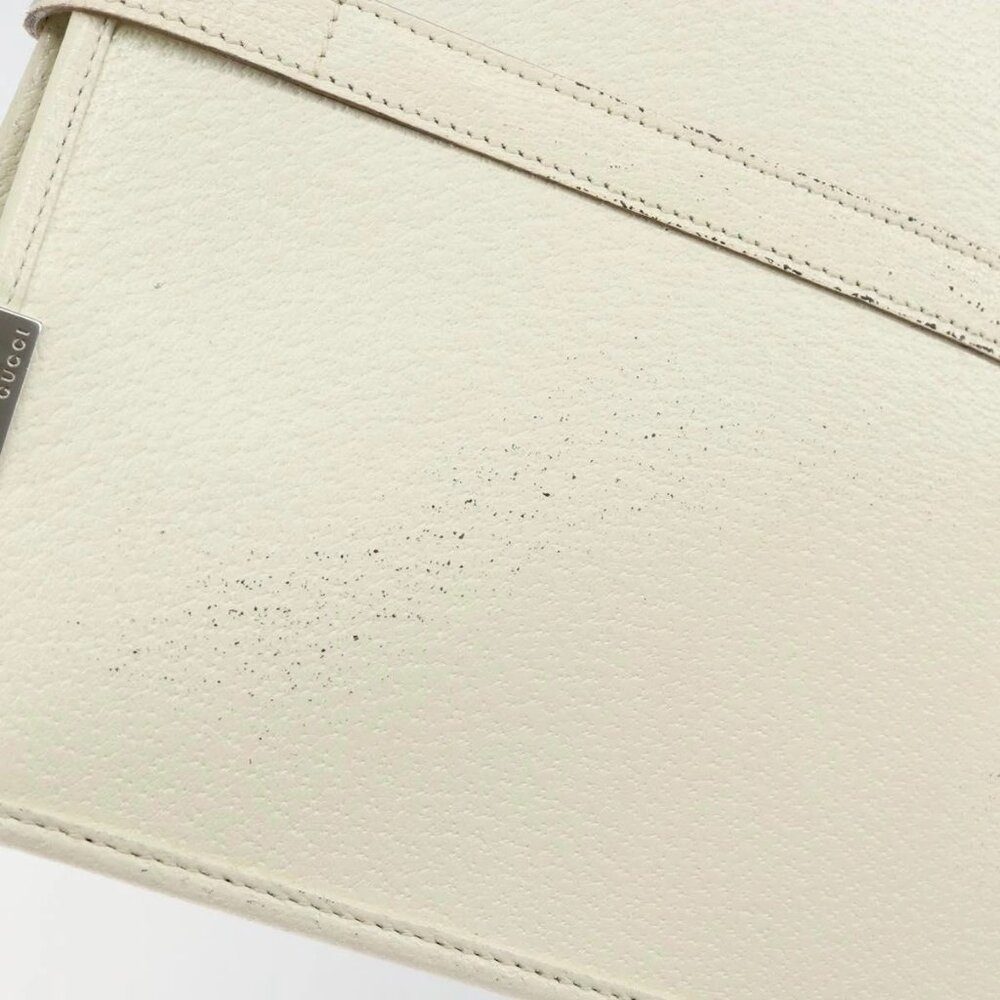 GUCCI Jackie Hand Bag Leather White Silver - Picture 10 of 16